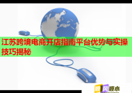 江蘇跨境電商開店指南平臺優(yōu)勢與實操技巧揭秘